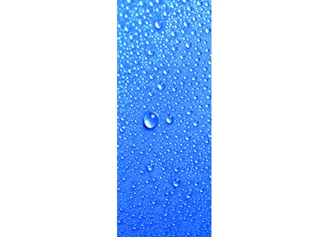Наклейка на дверь Капли воды на синем фоне